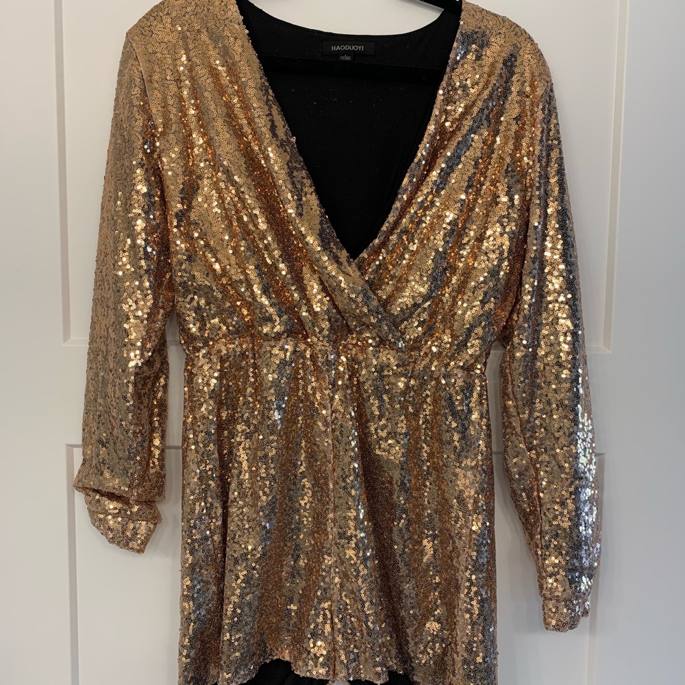 Size Large Gold Sequin Romper